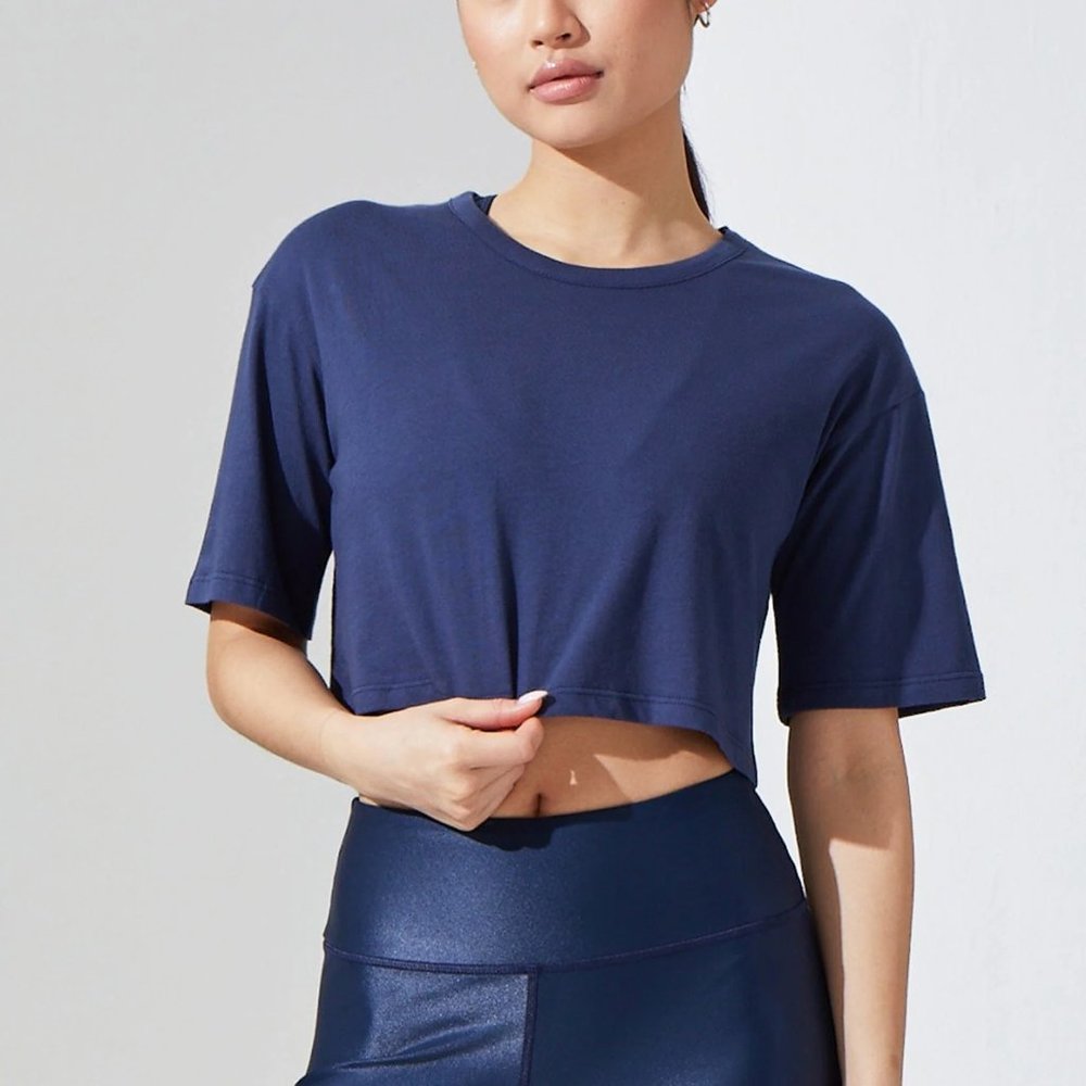 Noli Yoga - Crop Tee - Navy